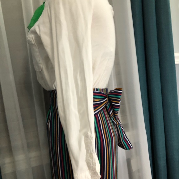 Striped Tie Front Woven Wide Leg Pants - Picture 8 of 12